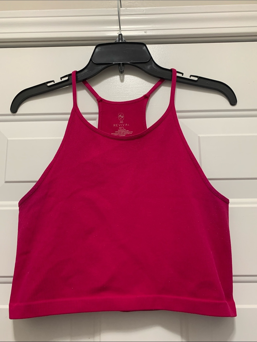 FREE As Revival Hot Pink Ribbed Crop Top Size Medium /Large
